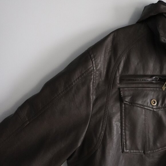 G21 Mens Brown Sz XL Hooded Full Zip Mid-Weight Lined Outdoor Pocket Jacket - Picture 3 of 15